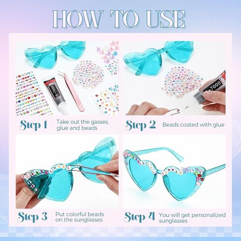 6 Set DIY Singer Sunglasses for Fans Concert Heart Shape Friendship Sunglasses Kit for 1989 Women Singer Party Favors in Kuwait