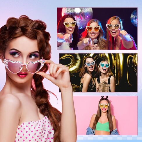 6 Set DIY Singer Sunglasses for Fans Concert Heart Shape Friendship Sunglasses Kit for 1989 Women Singer Party Favors in Kuwait