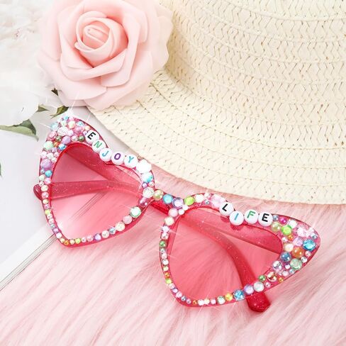 6 Set DIY Singer Sunglasses for Fans Concert Heart Shape Friendship Sunglasses Kit for 1989 Women Singer Party Favors in Kuwait
