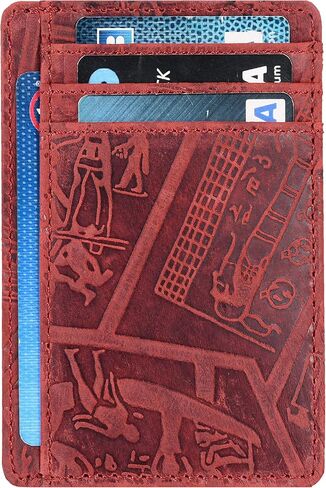 Oak Leathers Slim Real Leather Wallet For Men & Women - RFID Blocking Credit Card Holder Gift for Him & Her in Kuwait