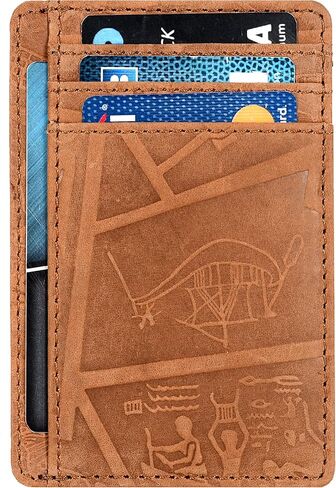 Oak Leathers Slim Real Leather Wallet For Men & Women - RFID Blocking Credit Card Holder Gift for Him & Her in Kuwait