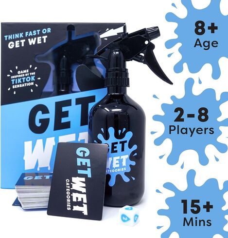 Lucky Egg - Exciting Get Wet Categories Family Game - Card Games for 8+ Year Olds, 2-8 Players - Fun Family Games for Adults & Kids w. Water Sprayer - Indoor & Outdoor Games Nights, Games Kids in Saudi Arabia