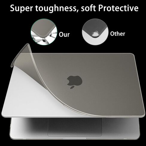 May Chen Compatible with MacBook Air 13.6 inch Case A3113 M3 A2681 M2 Chip 2024 2023 2022 Release, Sturdy Protection Hard Shell Case Cover with Fold Kickstand & Keyboard Cover, Matte Clear Finish in Saudi Arabia