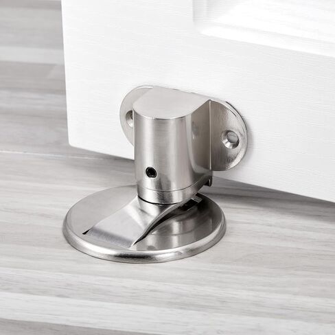 Black Floor Mount Door Stopper，Height-Adjustable Invisible Magnetic Door Stop,Door Catch/Stopper for Bottom of Door，Hold Your Door Open，with Adhesive No Drilling,for Home Office Bedroom in Kuwait