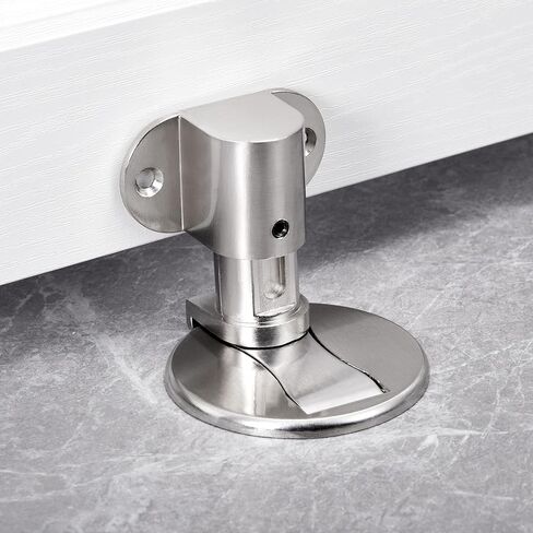 Black Floor Mount Door Stopper，Height-Adjustable Invisible Magnetic Door Stop,Door Catch/Stopper for Bottom of Door，Hold Your Door Open，with Adhesive No Drilling,for Home Office Bedroom in Kuwait