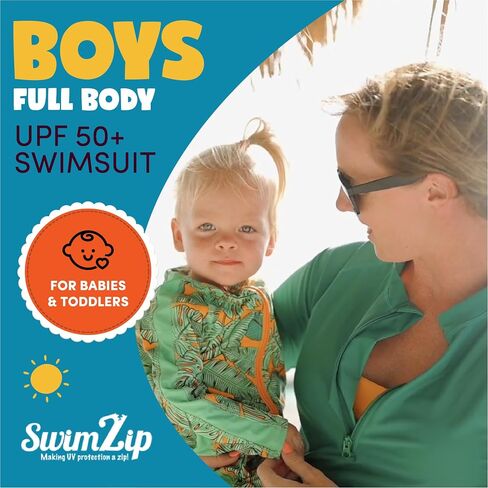 SwimZip Boys' Long-Sleeve UPF 50+ Swimsuit for Baby, Toddler, & Little Boys in Kuwait