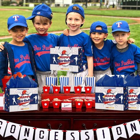 Hooqict Baseball Gift Bag Baseball Birthday Party Gift Wrapping Bag with Tissue Paper and Greeting Card for Boys Men Sport Birthday Party Supplies Goodie Treat Baseball Birthday Gift Bag in Saudi Arabia