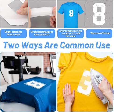33 Pcs Iron on Numbers for Clothing, 8 Inch Heat Transfer Numbers 0 to 9 Jersey Numbers Large Iron on Numbers for Jersey White Iron on Numbers for Sports Uniform Basketball Baseball Football T-Shirt in Saudi Arabia