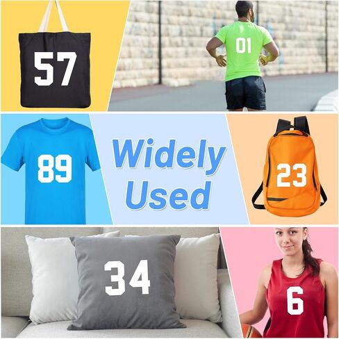 33 Pcs Iron on Numbers for Clothing, 8 Inch Heat Transfer Numbers 0 to 9 Jersey Numbers Large Iron on Numbers for Jersey White Iron on Numbers for Sports Uniform Basketball Baseball Football T-Shirt in Saudi Arabia