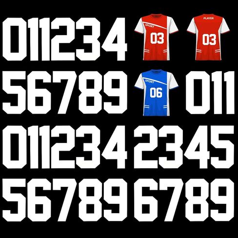 33 Pcs Iron on Numbers for Clothing, 8 Inch Heat Transfer Numbers 0 to 9 Jersey Numbers Large Iron on Numbers for Jersey White Iron on Numbers for Sports Uniform Basketball Baseball Football T-Shirt in Saudi Arabia