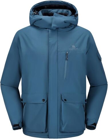 CAMEL CROWN Men's Waterproof Ski Jackets Winter Coats Snow Jacket Adjustable Fleece Windbreaker Windproof Outdoor RainJackets in Kuwait