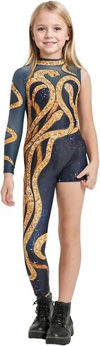 Kids Gold Snake Bodysuit Outfit for Girls Boys Celebrity Party Concert Cosplay Costume in Saudi Arabia
