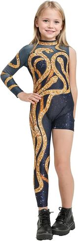 Kids Gold Snake Bodysuit Outfit for Girls Boys Celebrity Party Concert Cosplay Costume in Saudi Arabia