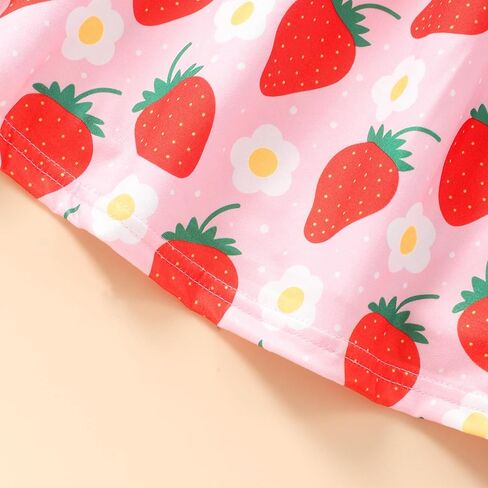 Popshion Girls Dresses Flutter Sleeve Swing Sundress Toddler Summer Clothes Kid Birthday Party Sleeveless Dress 1-8 Years Old in Kuwait