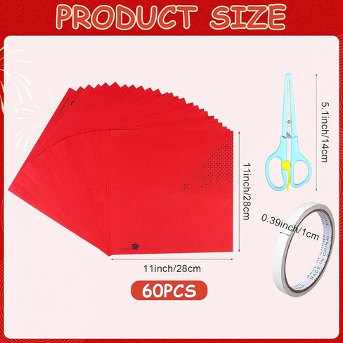 60pcs صينية ديكورات ديكورات صينية جديدة ملصقات النافذة الصينية التقليدية المقطوعة بالورق الصيني الجديد ملصقات ملصقات الربيع مهرجان ربيع مجموعة صناديق النافذة in Kuwait