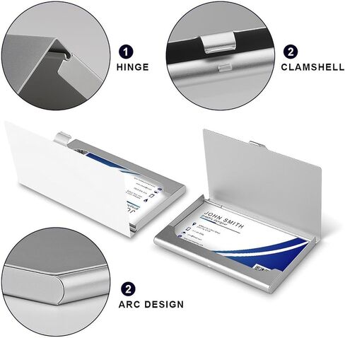 Customized Aluminum Business Card Case, Upload Picture Logo Text Name, Custom Portable Business Card Holder for Father Day Business Men Gifts, PureWhite, 2.2"x3.7" in Kuwait