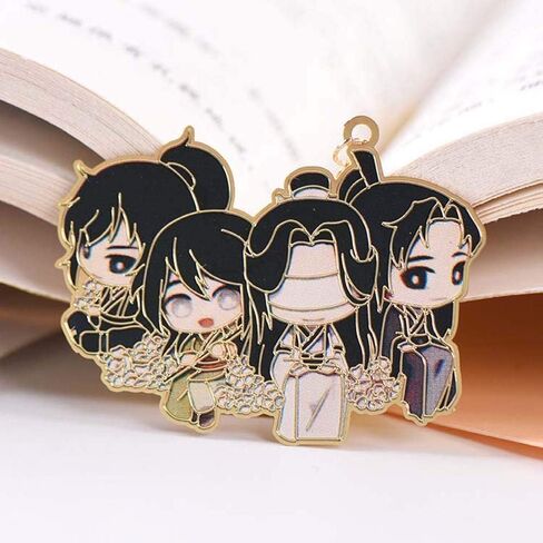 الصينية مو زو شي المرجعية ， Grandmaster of Cultivation Wei Wuxian Lan Wangji Metal Hollowing Bookmark ، أغلفة الكتب وإكسسوارات الكتب in Kuwait