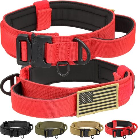 Advanced Tactical Dog Collar with Handle - Heavy Duty Dog Collar Made with Lightweight Metal Hardware and Soft Neoprene Padding - Military Dog Collar for Medium Large and X-Large Dogs in Saudi Arabia