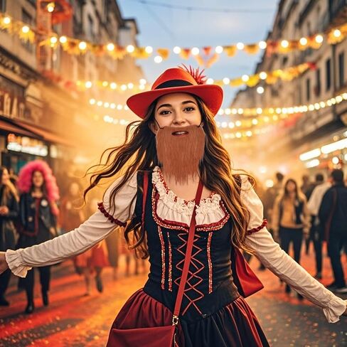 6 Pieces Wizard Beard Halloween Funny Fake Beard Adjustable Elastic Rope Facial Hair Accessories Halloween Party Supplies Cosplay Costumes for Adults Children in Kuwait