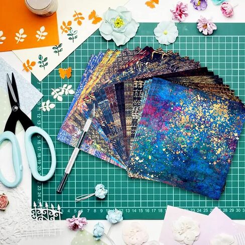 BLEDS Scrapbook Paper 160gsm, 24 Sheets Vintage Craft Scrapbooking Paper Pad 6x6 Single-Side Printing Junk Journal Cardstock Paper Supplies for Card Making Decorative Background Art Album (21006) in Kuwait