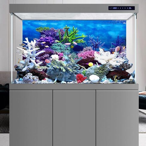 YongFoto Ocean Theme Fish Tank Background - 24x16 inch Aquarium Background with Coral, Seaweed, Reef Rock, Tropical Fish, Underwater Sea World Backdrop for Terrarium & Reptile Habitat in Saudi Arabia