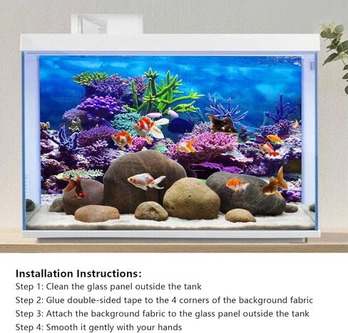 YongFoto Ocean Theme Fish Tank Background - 24x16 inch Aquarium Background with Coral, Seaweed, Reef Rock, Tropical Fish, Underwater Sea World Backdrop for Terrarium & Reptile Habitat in Saudi Arabia