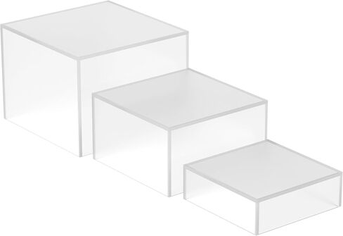 Small Clear Acrylic Cubes for Display - Plastic Square Cubes for Food, Cupcakes, Figures, Desserts, Jewelry, Toys, Collectibles, Cosmetics Showcase in Kuwait