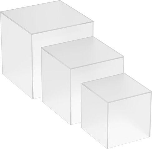 Small Clear Acrylic Cubes for Display - Plastic Square Cubes for Food, Cupcakes, Figures, Desserts, Jewelry, Toys, Collectibles, Cosmetics Showcase in Kuwait