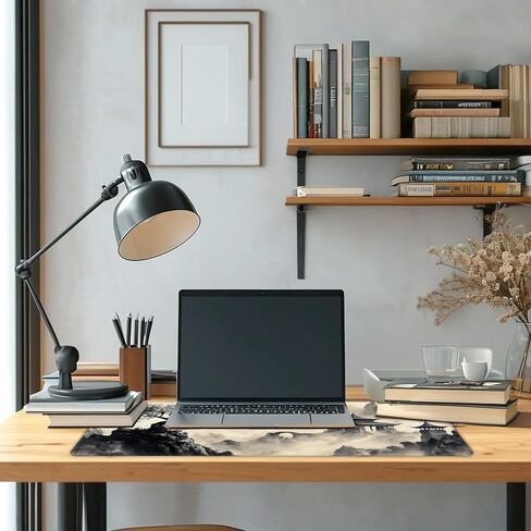 Long Gaming Mouse Pad Extended Anime Large Desk Pad with Non-Slip Base Full Keyboard Mat with Stitched Edges for Gaming and Office 31.5 x 11.8 inches (Wash Painting) in Saudi Arabia