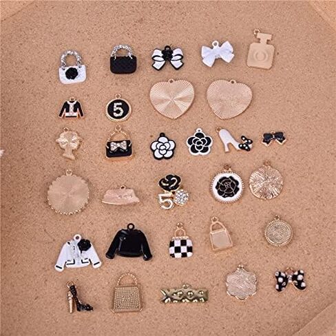 Women Lipstick Perfume Makeup Enamel Charms for Jewelry Making DIY Bracelet Necklace Gift Craft, 30Pcs in Saudi Arabia