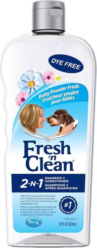 Petag Fresh 'N Clean 2 -N -1 الشامبو ، رائحة مسحوق الطفل - 18 أونصة - ترطب مع فيتامين E & Aloe Vera - معاطف وإصلاحات - صابون مجاني in Saudi Arabia