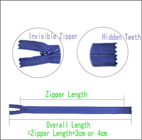 Leekayer 16 Inch Invisible Zipper for Sewing Craft Dress Bag 3# Black White 40.64cm Nylon Hidden Zipper for Pillow Cushion Mattress Dog's Bed DIY Closed End Replacement Zipper 10 PCS/Pack Bulk in Kuwait