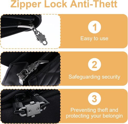 jieyao 10 pcs shipper أقفال مضادة للسرقة ، مقاطع سحاب رادع السرقة لحقائب الظهر ، سحرة سحاب مزدوجة الفتحة الجانبية تبقي محفظة السوستة مغلقة لأقفال حقائب اليد حقيبة حقيبة اليدين in Kuwait