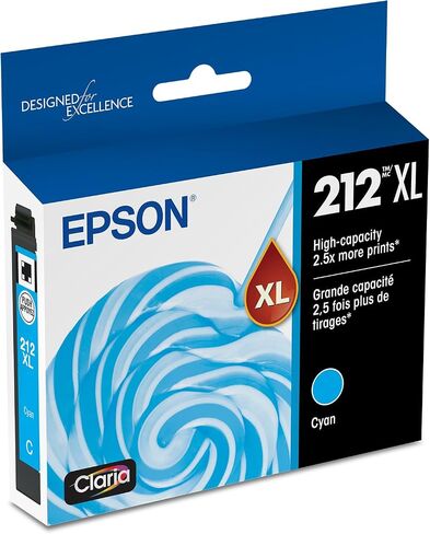 EPSON 212 Claria Ink High Capacity Cyan Cartridge (T212XL220-S) Works with WorkForce WF-2830, WF-2850, Expression XP-4100, XP-4105 in Saudi Arabia