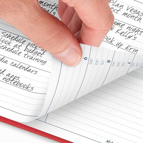 At-A-Glance 2025 Planner Bolling Book ، أسبوعيًا ، 8-1/4 "× 11" ، كبير ، ربع ساعة ، أحمر (709401325) in Kuwait