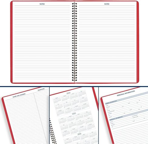 At-A-Glance 2025 Planner Bolling Book ، أسبوعيًا ، 8-1/4 "× 11" ، كبير ، ربع ساعة ، أحمر (709401325) in Kuwait