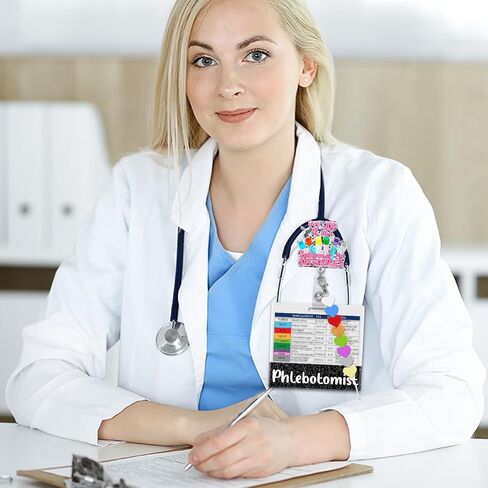 Plifal Phlebotomist Badge Buddy Card with Order of Blood Draw Beads - Phlebotomy Vein Reference Flash Card Nurse Essentials Accessories for Student, Black Horizontal ID Name Tag Cheat Sheet in Saudi Arabia