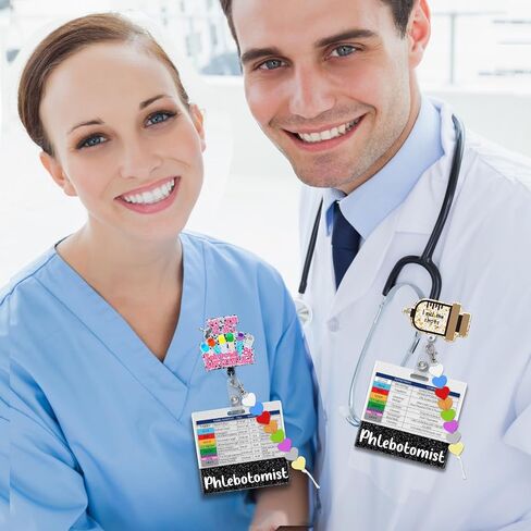 Plifal Phlebotomist Badge Buddy Card with Order of Blood Draw Beads - Phlebotomy Vein Reference Flash Card Nurse Essentials Accessories for Student, Black Horizontal ID Name Tag Cheat Sheet in Saudi Arabia