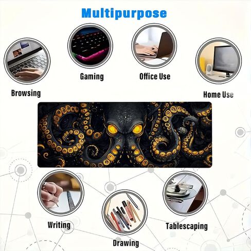 Green Dragon Gaming Mouse Pad, Black Eye Skeleton Fantasy Game Mousepad XL Large Gaming Mouse Pad Laptop Keyboard Mat Mouse Pad, XXL Extended Mouse Protector for Home Office, 31.5"x11.8" in Saudi Arabia