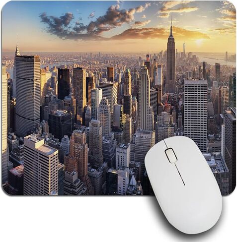 Ibiliu Mouse Pad Manhattan Cityscape ، Skyline New York Rectangle Mousepad non -slip base mouse computer mouse for laptop ، Office ، Home - 9.5 × 7.9 inch in Kuwait