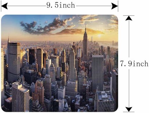 Ibiliu Mouse Pad Manhattan Cityscape ، Skyline New York Rectangle Mousepad non -slip base mouse computer mouse for laptop ، Office ، Home - 9.5 × 7.9 inch in Kuwait