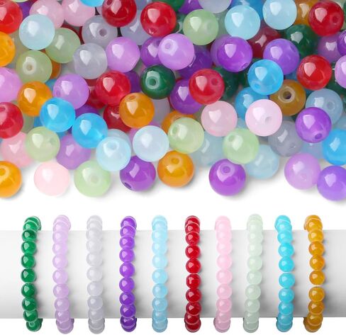 500Pcs Brown Round Glass Beads for Jewelry Making Bracelets, 8mm Beading Supplies Glass Crystal Beads for Bracelet DIY Crafts Kits Earring Necklaces(Brown) in Saudi Arabia