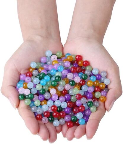 500Pcs Brown Round Glass Beads for Jewelry Making Bracelets, 8mm Beading Supplies Glass Crystal Beads for Bracelet DIY Crafts Kits Earring Necklaces(Brown) in Saudi Arabia