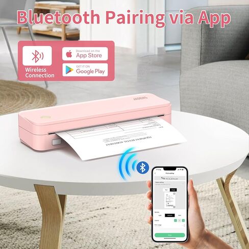 الطابعة المحمولة اللاسلكية Jadens ، الدعم 8.5 '' × 11 '' ، طابعة حرارية بلوتوث 300DPI ، طابعة سفر ، طابعة غير متوافقة مع iOS ، Android & Laptop in Kuwait