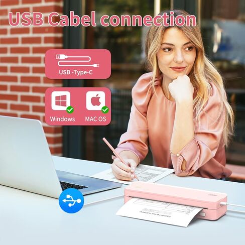 الطابعة المحمولة اللاسلكية Jadens ، الدعم 8.5 '' × 11 '' ، طابعة حرارية بلوتوث 300DPI ، طابعة سفر ، طابعة غير متوافقة مع iOS ، Android & Laptop in Kuwait