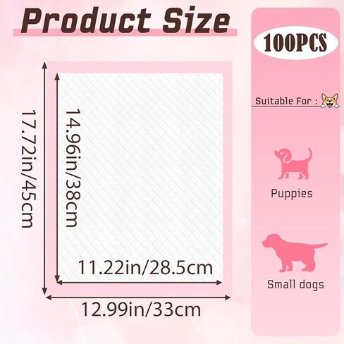 Puppy Pads,Disposable Puppy Training Pads,Super Absorbent Leak-Proof Dog and Puppy Pet Training Pads,Pink Puppy Pads for Puppies,Dogs,Cats,Rabbits(24" X 24" - 40PCS) in Kuwait