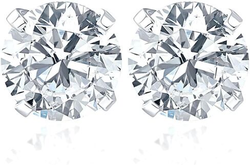Certified 1 Ct TW Round Cut Diamond Studs Women's Earrings in 14k White or Yellow Gold Lab Grown (D,E/VS-SI1) in Kuwait