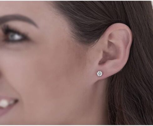 Certified 1 Ct TW Round Cut Diamond Studs Women's Earrings in 14k White or Yellow Gold Lab Grown (D,E/VS-SI1) in Kuwait