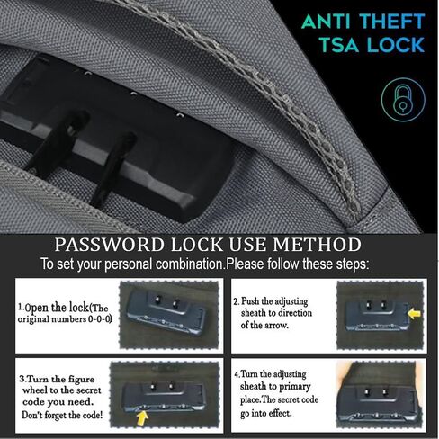 Smell Proof Backpack with Lock,Water Resistant Smell Proof Bags Travel Laptop Backpack,Large Capacity Carbon Enduring Smell Proof Stash Bag with Lock for Men Women(Grey) in Saudi Arabia