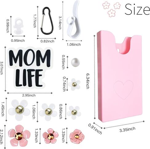 Bogg Bag Charms Pearl Flower Charms Hooks Set for Bogg Bag Accessories, Momlife Bag Charms for Beach Tote Bag, Rubber Beach Totes Accessories in Saudi Arabia